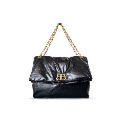 BALENCIAGA WOMEN'S MONACO CHAIN BAG LARGE IN BLACK 7659332AAR81000 (43.5*32*13cm)